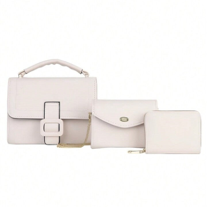 Kit com 3 Peças (2 Bolsas Transversais+Carteira)
