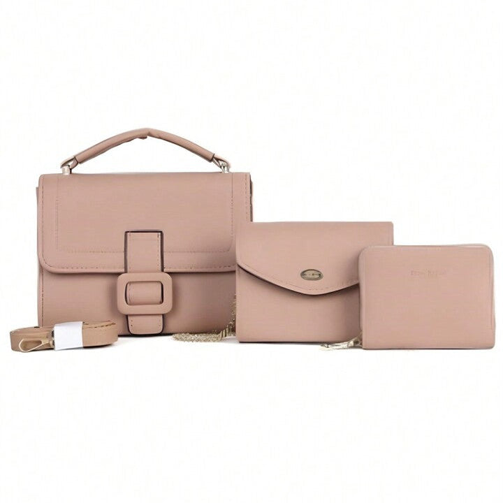 Kit com 3 Peças (2 Bolsas Transversais+Carteira)