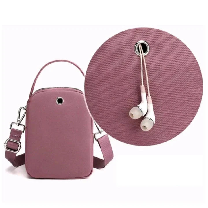 Bolsa Pequena Feminina Para Celular Transversal Com Tres Camadas