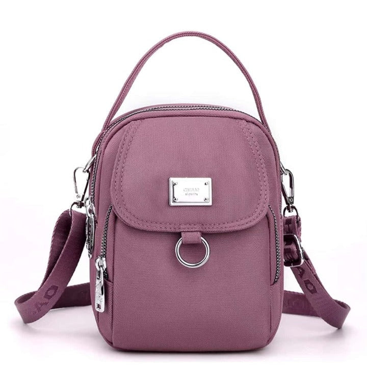 Bolsa Pequena Feminina Para Celular Transversal Com Tres Camadas