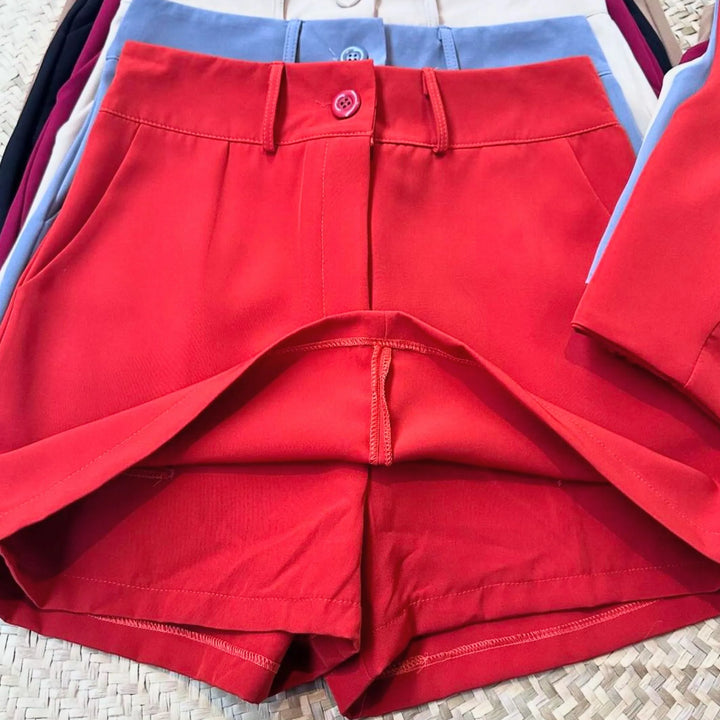 Conjunto cropped + short saia