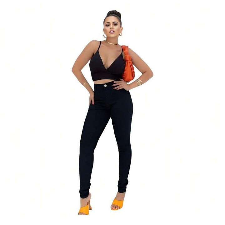 Kit 4 Calça Jeans Feminina Siknny Com Lycra Cintura Alta