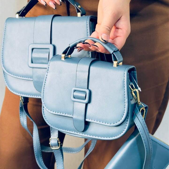 Kit com 3 Peças (2 Bolsas Transversais+Carteira)