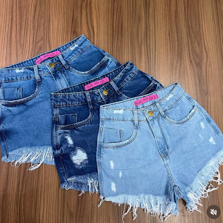 KIT COM 3 SHORTS JEANS