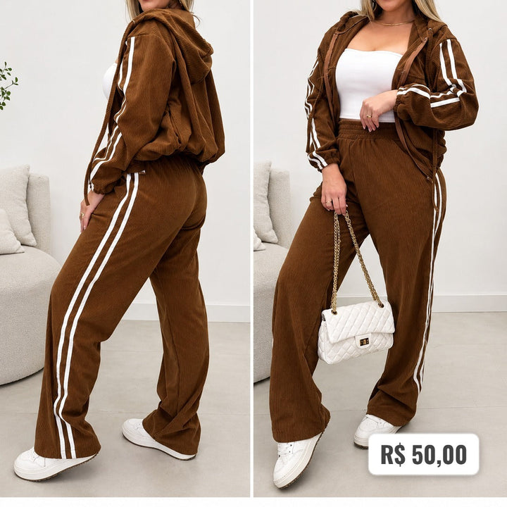 Conjunto Moleton Listrado ( Peça inclusa no Queimão  de Inverno )