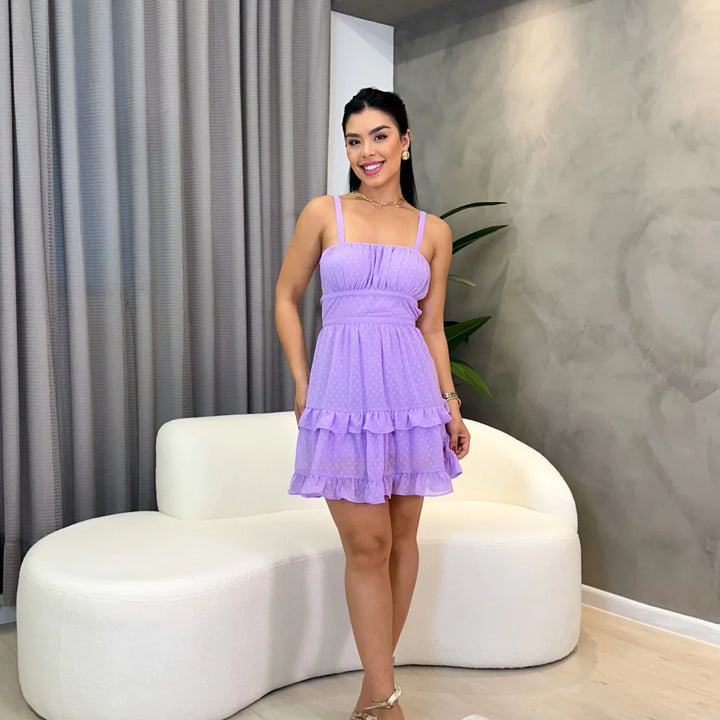 VESTIDO CHIFFON POÁ