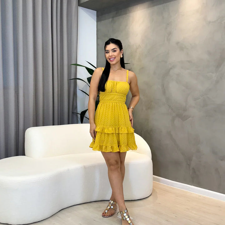 VESTIDO CHIFFON POÁ